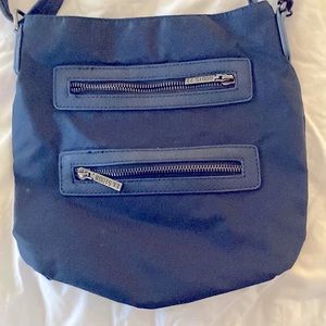 Navy blue nylon roots crossbody